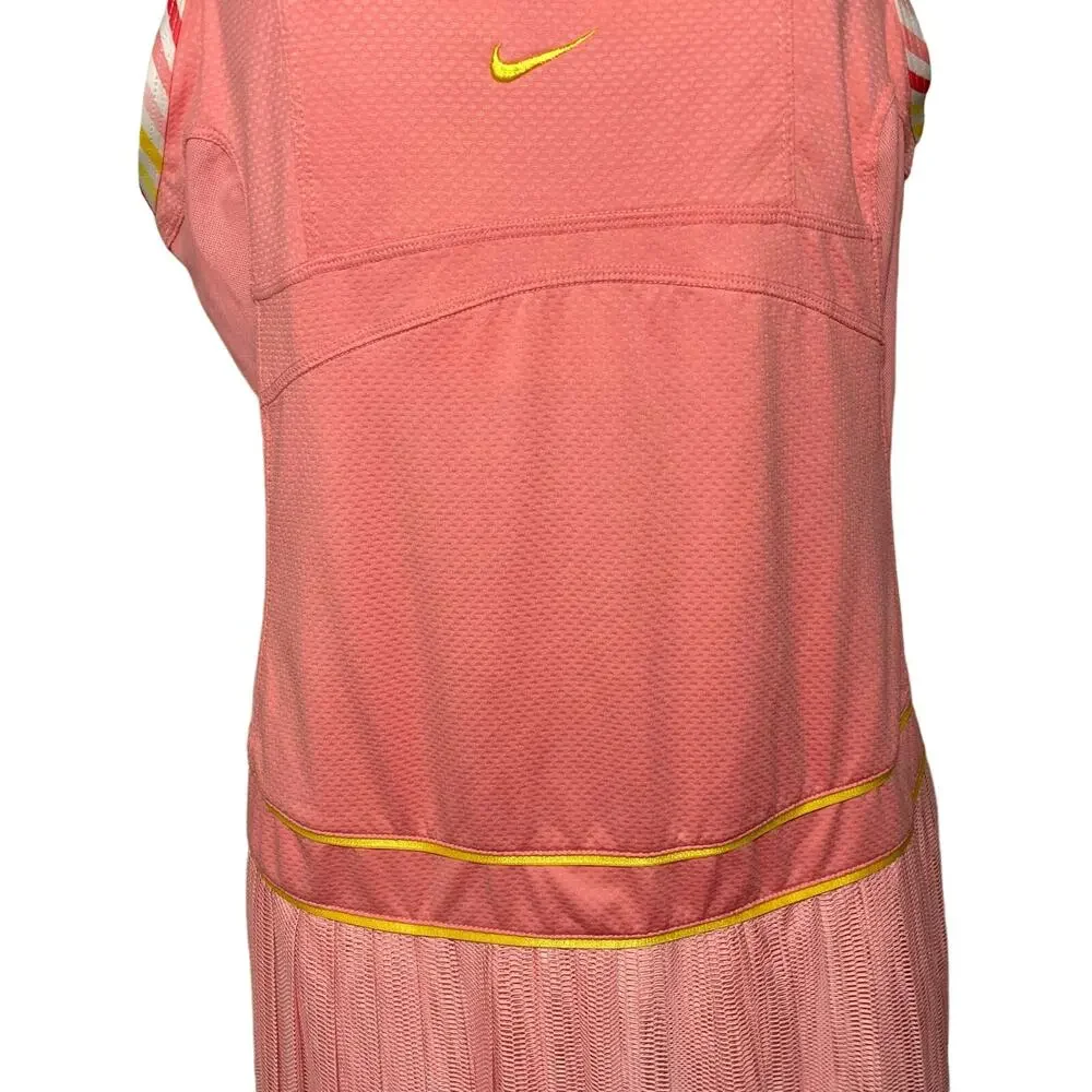 Nike Maria Sharpova Pink Tennis Dress Ballerina Coral Sphere Size Medium NWT - Picture 5 of 16